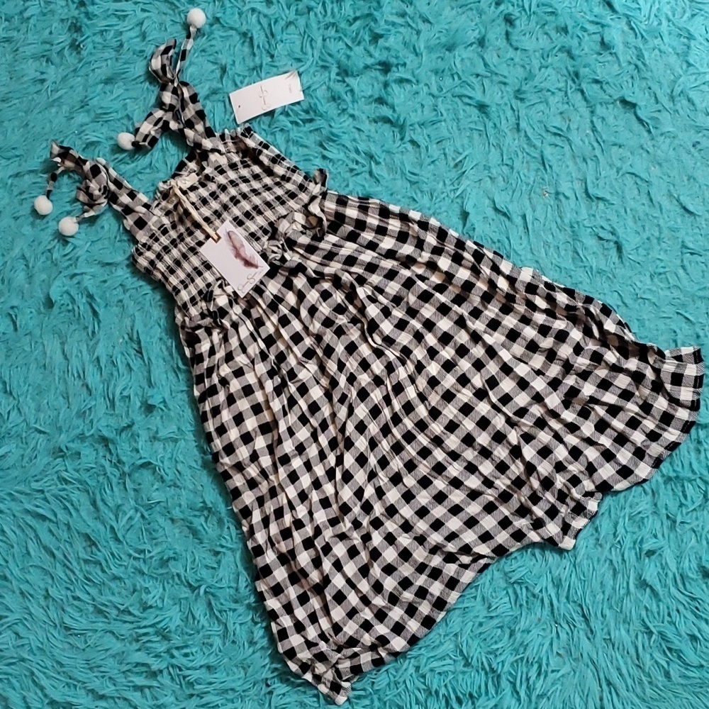 Jessica Simpson Black & White Gingham Sundress NWT